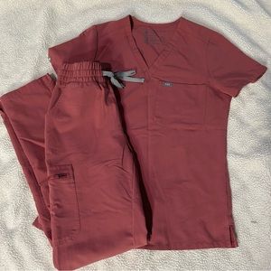 Figs muave scrubs set Catarina one pocket top and yola high waist pants XS Tall